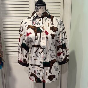 Ralph Lauren horse motif shirt. NWT. Womans large